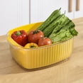 thumbnail image 1 of Fiudx Cesta de Drenaje de Gran Capacidad, Diseño de Doble Capa, Drenaje Rápido de Agua, Frutero Multifuncional, Organizador de Almacenamiento de Cocina, Remojo de Verduras y Platos, Fácil de Limpiar,, 1 of 6