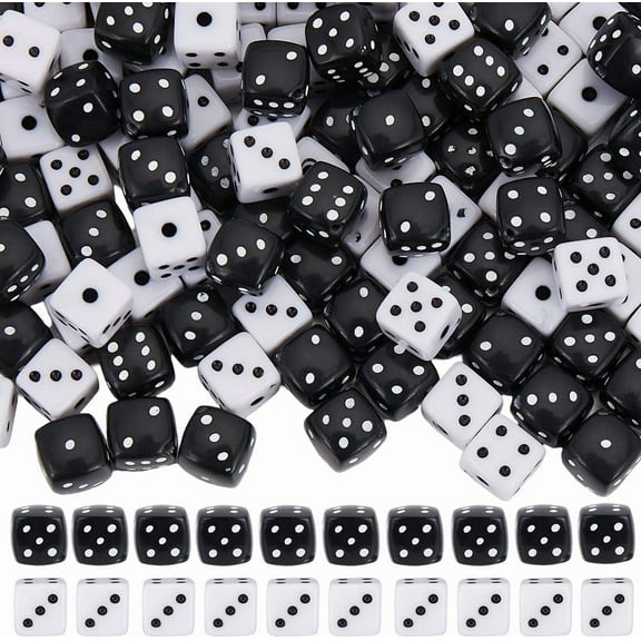 1set 200pcs 2 colors Acrylic Beads Dice Mixed color 7.5~8x7.5~8x7.5~8mm Hole: 1~1.5mm 100pcs/color