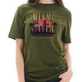 thumbnail image 3 of Plus Size Retro Miami Graphic Design Deluxe Jersey T-Shirt - Army Green XL, 3 of 4