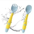thumbnail image 6 of FNNMNNR Baby Utensils Spoons with Travel Safe Case Toddler Babies Children Feeding Training Spoon Easy Grip Heat-Resistant Bendable Soft Perfect Self Feeding Learning Spoons (1 Set Yellow), 6 of 8