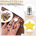 thumbnail image 3 of Uxcell 48 Set Remaches de Estrella de Metal, Tornillos de Remache de Cuero de 12mm, Clavo de Punta de Cinco Puntas Punk y Picos con Tornillo para Bricolaje de Ropa, Cinturón, Bolsa, Zapatos, Amarillo, 3 of 6