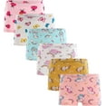 thumbnail image 2 of Bellafa Soft Cotton Girls' Panties Boyshort Little Girls' Underwear Unicorn Floral Prints Toddler Undies-6 PACK, 2 of 11