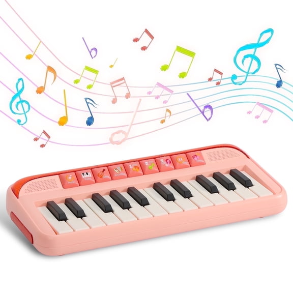 Dammyty Piano for Kids, 24 Keys Piano Toys for Girls, Baby Toys for 12-24 Months, Toddler Musical Learning Toys, Birthday Gifts for Age 1-4