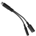 thumbnail image 2 of USB C to 3.5mm Audio Adapter with Fast Charging Port for Laptops and Phones Black, 2 of 9