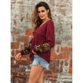 thumbnail image 6 of Women's Casual Lose Daily Ritual Stretch V-Neck Pullover Sweater, 6 of 6