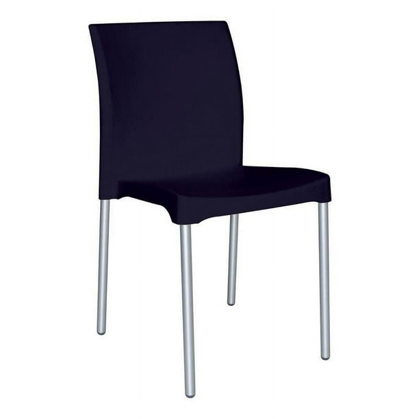 Silla de Comedor Durable Para Exterior e Interior con Protección UV Color Negro