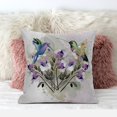thumbnail image 3 of Hummingbird Love Indoor/Outdoor Pillow with Removable Cover in Beige Purple Brown Green18x18, 3 of 5