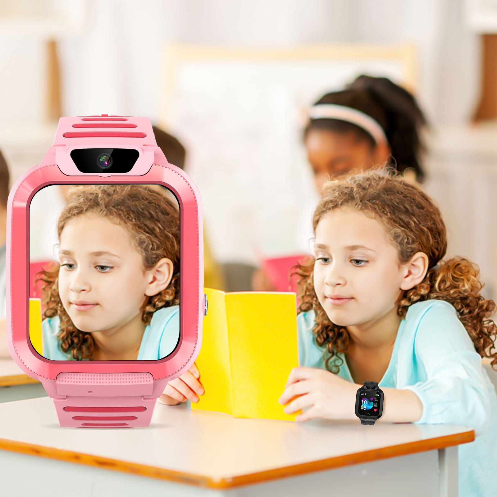 Byujiro Children's Smart Watch Intelligent Watch with High-definition Touchscreen and Camera for Video Calls 4G Student Card Pluggable Phone Watch Accurate Positioning for Boys Girls
