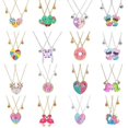 thumbnail image 2 of Qpeach-Colgante de corazón para niños, unicornio, oso, gato, mejor amigo, niña, BFF, collar de 2 para niños, regalos de joyería de amistad, 2 of 4