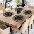 thumbnail image 6 of Decozen Gold Lace Blue Doilies Set of 8 - Round Placemats European Embroidery for Dining Table Home Decor Wedding - 15 inches - The Vintage Opulence Collection, 6 of 8