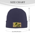 thumbnail image 5 of ZICANCN Yellow Sunflower Floral Art Knit Beanie Hat, Winter Cap Soft Warm Classic Hats for Men Women, Navy Blue, 5 of 8