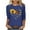 Navy, variant on successthop Trendy Blouses for Women 3/4 Sleeve Tee Shirts Lightweight Oversized Crewneck Clothes Print Shirts