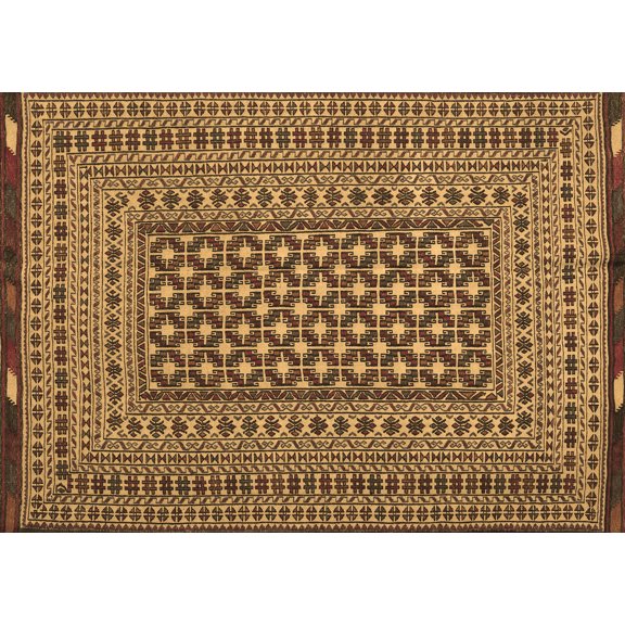 Ahgly Company Indoor Rectangle Persian Brown Traditional Area Rugs, 5' x 7'