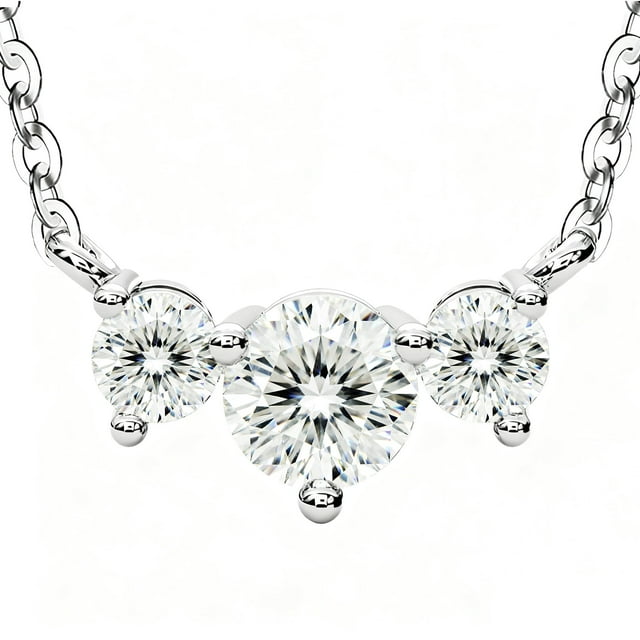 Collar SIGALIT Curve Trilogy en plata de ley con moissanita