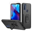 thumbnail image 1 of Xhy Moto G Play 2023 Case with Screen Protector and Magnetic Ring Kickstand Military Grade Double Layer Drop Protection Rugged Detachable for Motorola G Play 2023 Phone - Black, 1 of 8