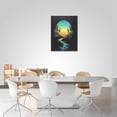 thumbnail image 3 of Colorful Moon Mountain Scenery Decor Wall Art Stream Moon Light Wall Decor Creativity Moon Pictures Canvas Painting Framed Artwork for Living Room Bathroom Bedroom 12"x16", 3 of 6