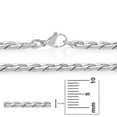 thumbnail image 3 of Men's 8.6mm High-Polished Stainless Steel Flat Cuban Link Curb Chain Necklace, 24 inches, 3 of 7