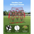 thumbnail image 4 of KFFKFF  8 x 8 ft Football Trainer Throwing Net, Training Throwing Target Practice Net with 6 Target Pockets, Knotless Net Includes Straps and Portable Carry Case, Red, 4 of 9