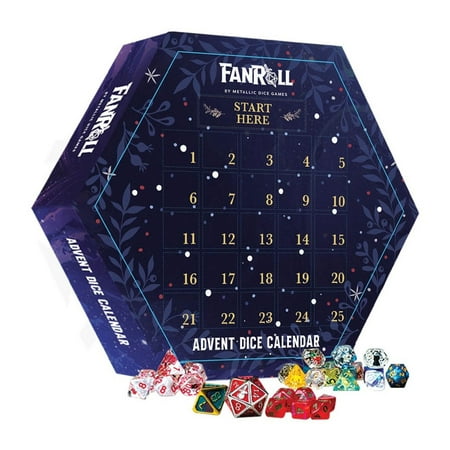 FanRoll Advent Calendar by Metallic Dice Games - Standard Plus Assorted Dice