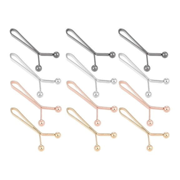 12Pcs Head Scarf Fixing Clip Heavy Duty Metal U-shaped Clip Women Shirt Sleeve Jeans Pants Clip Buckle Clothing Accessories