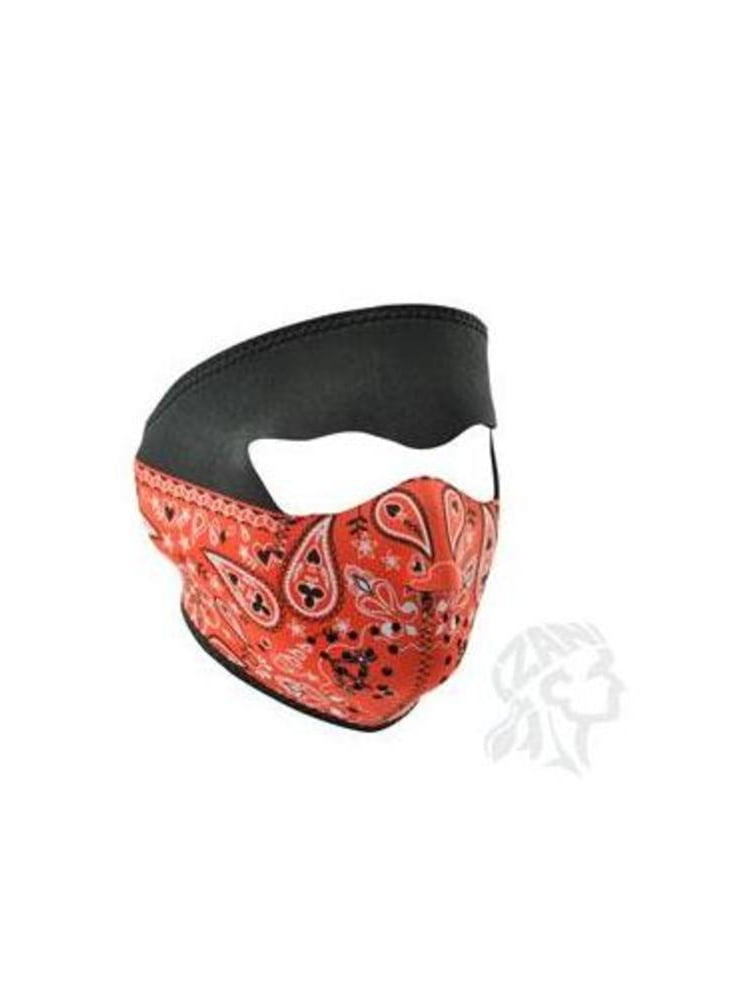 Zan Headgear Full Face Mask (OSFM, Red Paisley Bandana)
