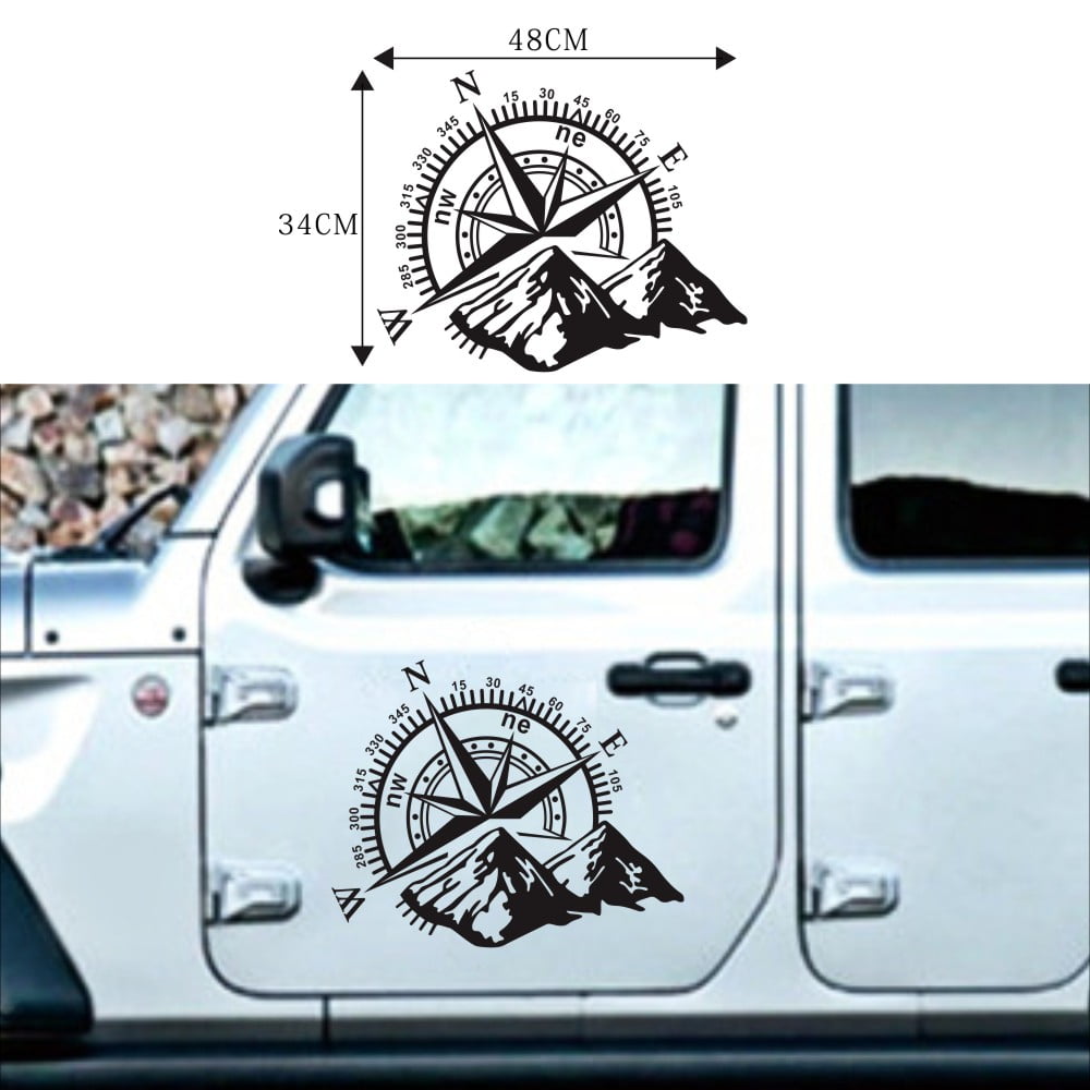 1pcs Sticker 48x34cm Compass Off Road Car Sticker And Decal Rose
