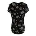 thumbnail image 3 of A2Y Women's Rayon Round Neck Jersey Knit Shirt Top Black Elephant M, 3 of 5