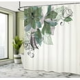 thumbnail image 4 of Ambesonne Flowers Shower Curtain, Leafy Buds Celebration Art, 69"Wx84"L, Olive Green Teal, 4 of 4