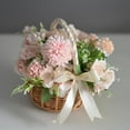 thumbnail image 5 of Tejido de mimbre, con asa y cinta blanca, cestas para niñas de las flores para bodas, decoración de jardín (l), 5 of 5