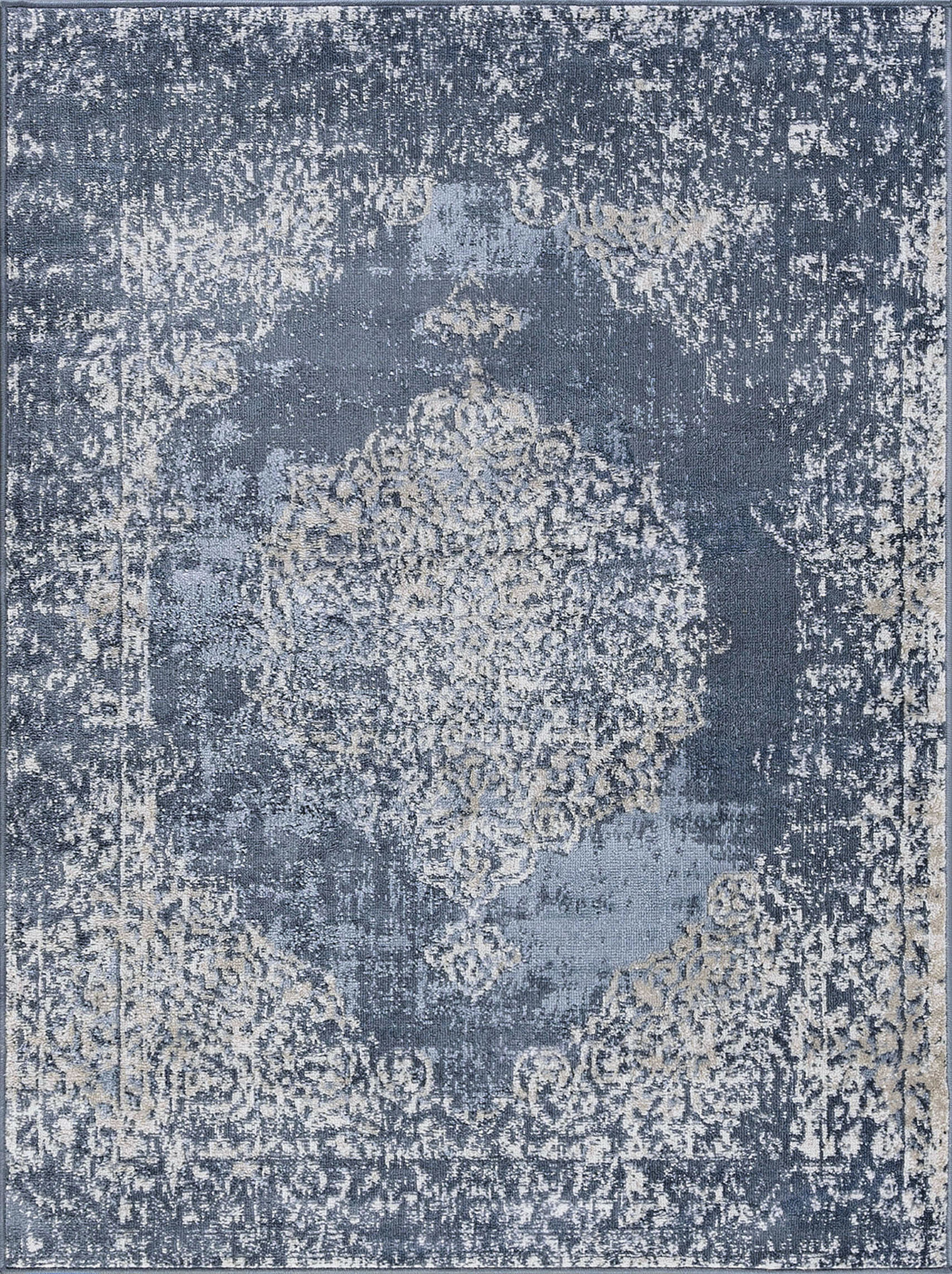 4x6 Modern Blue Area Rugs for Living Room | Bedroom Rug | Dining Room Rug | Indoor Entry or Entryway Rug | Kitchen Rug | Alfombras para Salas 4' x 5'3''