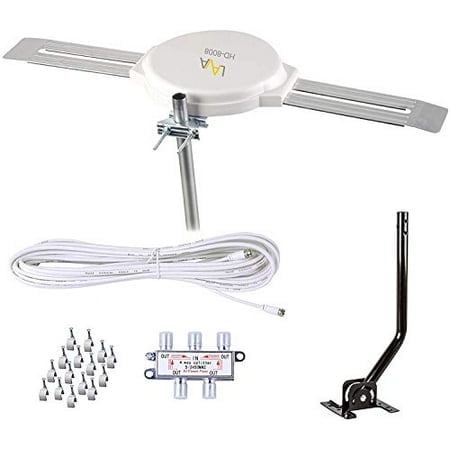 Lava Omnipro HD-8008 Omni-Directional HDTV Antenna 360 Degree - Attic or Roof Mount TV Antenna with Mounting Pole for Clear Reception, 4K 1080P (HD8008_KIT_J_FBA)