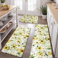 thumbnail image 2 of White Green Leaf Sunflower Pattern Kitchen Rugs Sets Of 3,Kitchen Runner Rugs Non Skid Washable,Decorative Kitchen Floor Mats for Kitchen,Sink,Laundry,17"x30"+ 17"x47" + 17"x59", 2 of 6