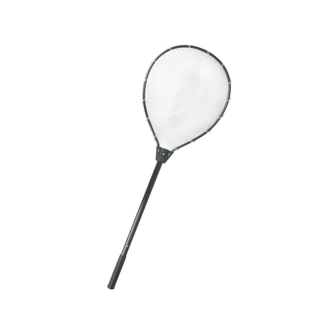 Filet de Pêche en Aluminium Extensible Télescopique Filet de Pêche Sans Nœud Eau Salée Eau Douce Manche de Canne à Poisson Maille Sans Nœud Noir