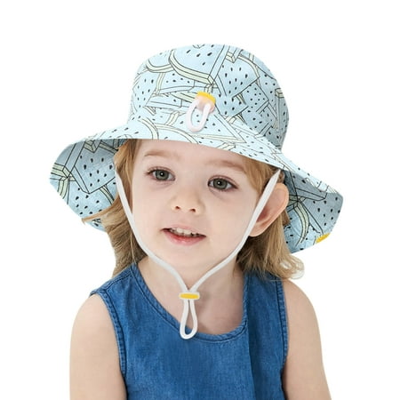 

Girls Boys Hats Caps Kids Adjustable Chin Strap Sun Protection Hats Summer Spring Sun Hat Cute Cartoon Outdoor Beach Bucket Cap