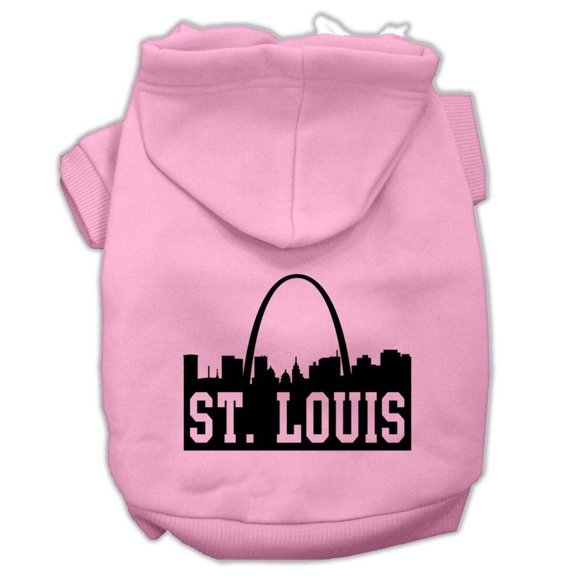 Mirage Pet Products St Louis Skyline Screen Print Pet Hoodies Light Pink Size XXXL