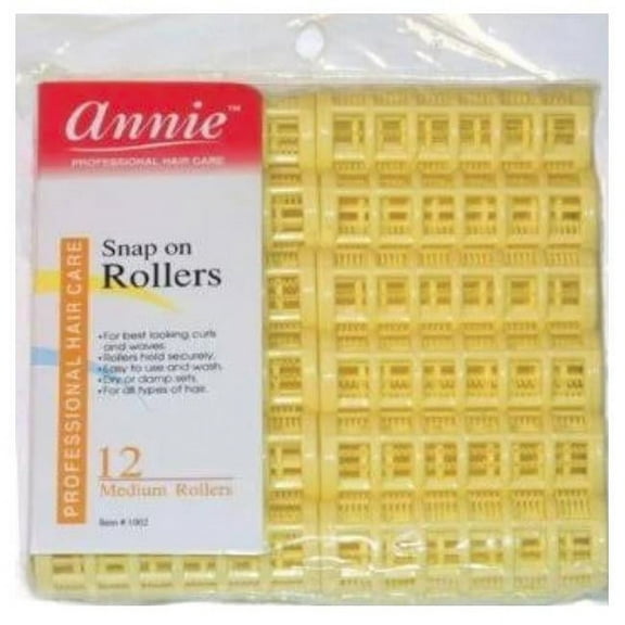 Annie Snap On Rollers Yellow, 3/4", 12/PK