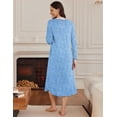 thumbnail image 5 of Ekouaer Nightgowns for Women with Pockets Long Sleeves Nightshirts Ladies Nightdress Plus Size Pajama Dress, 5 of 6