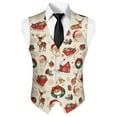 thumbnail image 5 of Yuyamidu Santa Claus Men's Suit Vest Size 4XL Reindeer V Neck Business Dress Vests Christmas Formal Wedding Waistcoat Slim Fit, 5 of 7