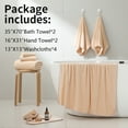 thumbnail image 4 of Jessy Home 8 Piece Home Collection Ultra Soft Cozy Towels 700 GSM Apricot Yellow Plush Towel Set, 4 of 8