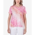 thumbnail image 4 of Alfred Dunner Womens Petite  Ombre Medallion Top With Lace Detail, 4 of 6