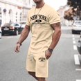 thumbnail image 7 of New York Graphic Short Sets for Men Short Sleeve Crewneck T Shirt and Shorts 2 Piece Matching Set Mens Summer Outfits, 7 of 7