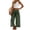 BY26_Army Green, variant on Women's Loose Wide Leg Track Pants Drawstring Pockets Elastic Waist Capri Casual Summer Hiking Pants Camel L