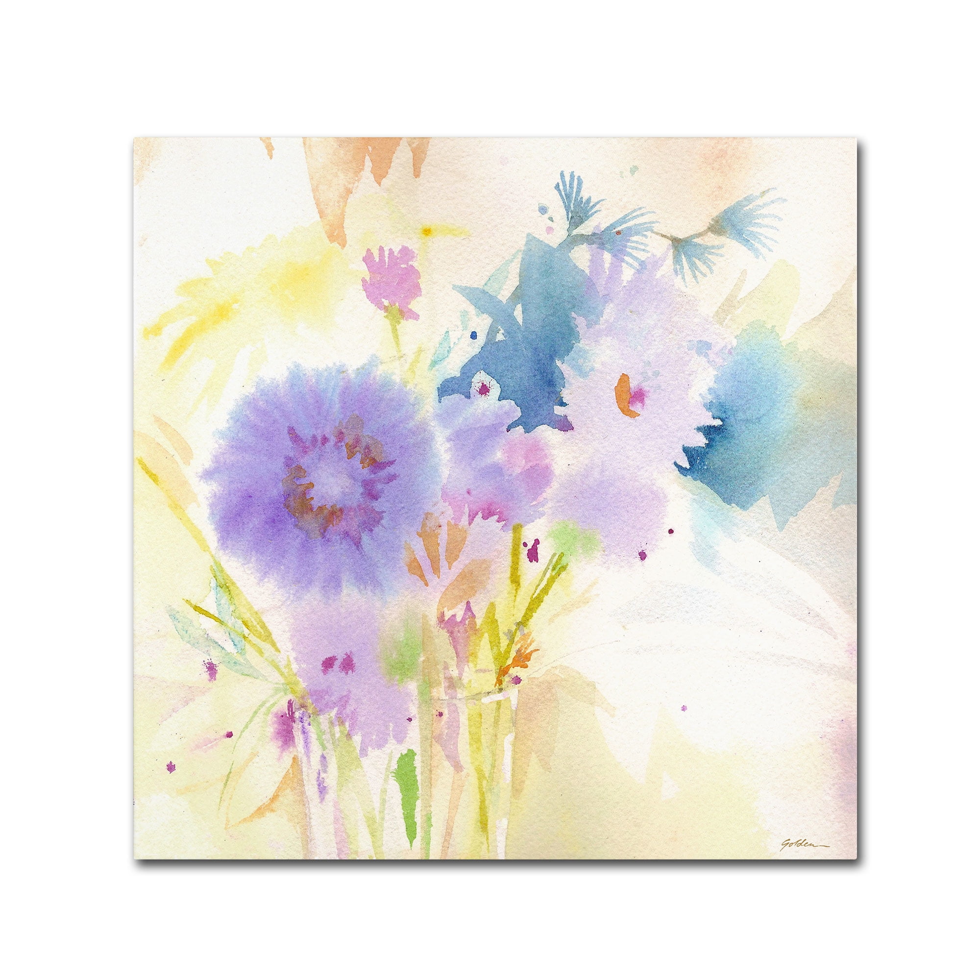 Trademark Fine Art "Mixed Blue Bouquet" Canvas Art by Sheila Golden