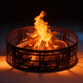 thumbnail image 4 of 36" Wood Burning Fire Pit Ring for Outdoor Bonfire Party Camping Backyards (Lattice Version), 4 of 8