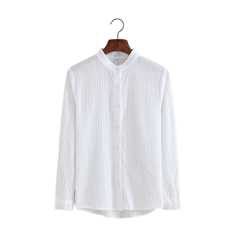 100% Cotton Shirt White Blouse Spring Autumn Blouses Shirts