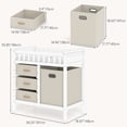thumbnail image 3 of INFANS Baby Changing Table, Wooden Diaper Station Dresser with 3 Fabric Drawers, Laundry Hamper, Safety Belt, Pad for Nursery Infant, 3 of 9