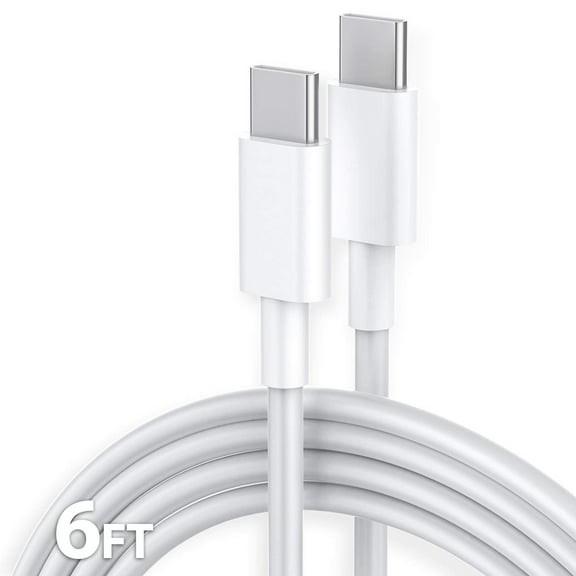 USB C to USB C Cable 60W [6FT], USB-C Type C Fast Charging Cord Charger Compatible with Samsung S23/S22/S21/S20 Ultra, Note 20/10, MacBook Pro/Air, iPad Pro 12.9 11 Air Mini, Pixel and More