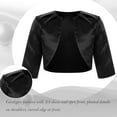 thumbnail image 5 of YONGHS Kids Girls 3/4 Sleeve Open Front Bolero Shrug Wedding Bridesmaid Cover Up Cardigan Jacket Black 6, 5 of 6