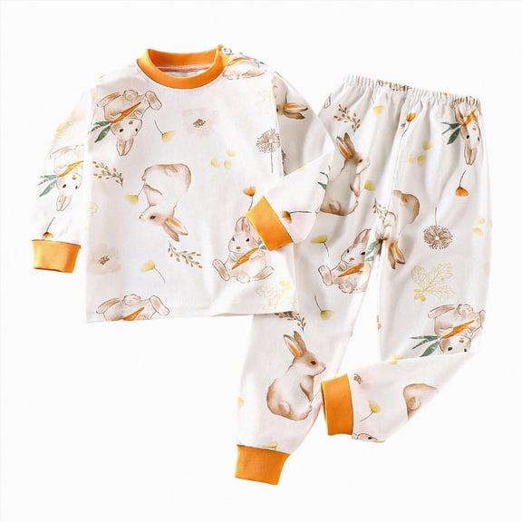 UAYOTSE Toddler Boys Long Sleeve Casual Nightwear, Printed Two Piece Top and Pants Outfit for Fall Winter Size 3-4 Years