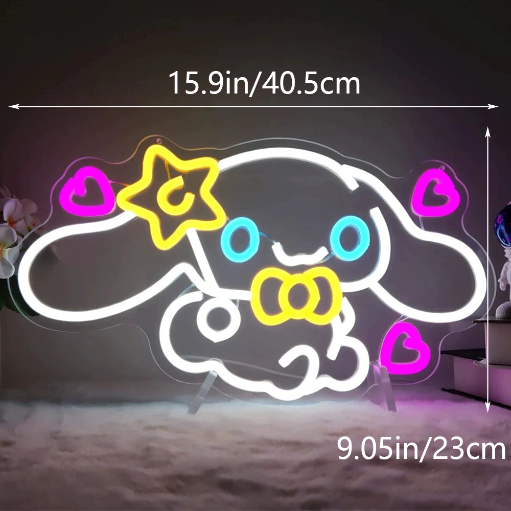 New Cartoon Cinnamoroll Colorful Neon Light | Cute LED Acrylic Night Light | Game Room Christmas Party Christmas Decorations Light